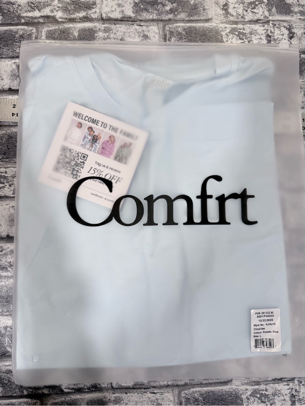 Comfrt Cloud Lounge Tee L Unisex Powder Blue NWT Oversized W/TTS M Soft Stretch - Picture 6 of 11